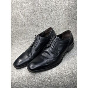 Johnston & Moore Mens Black Leather Cap Toe‎ Oxford Dress Shoes Size 14M Classic